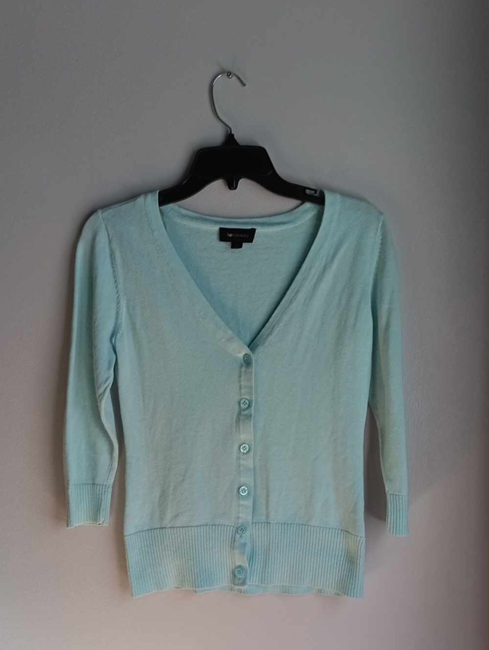 AB Studio Aqua Green Cotton Cardigan